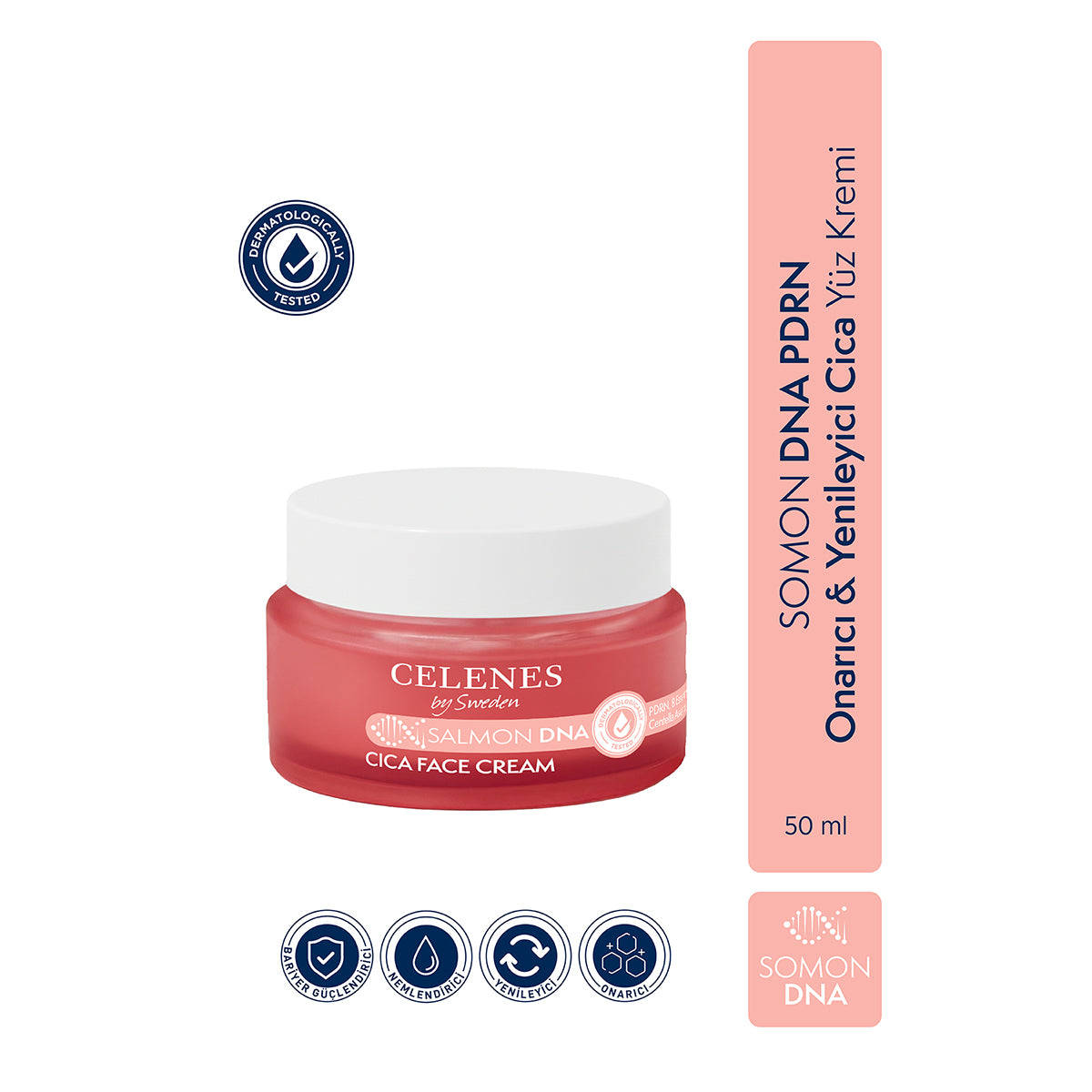 Celenes By Sweden Somon DNA PDRN Onarıcı & Yenileyici Cica Yüz Kremi, 50 ml