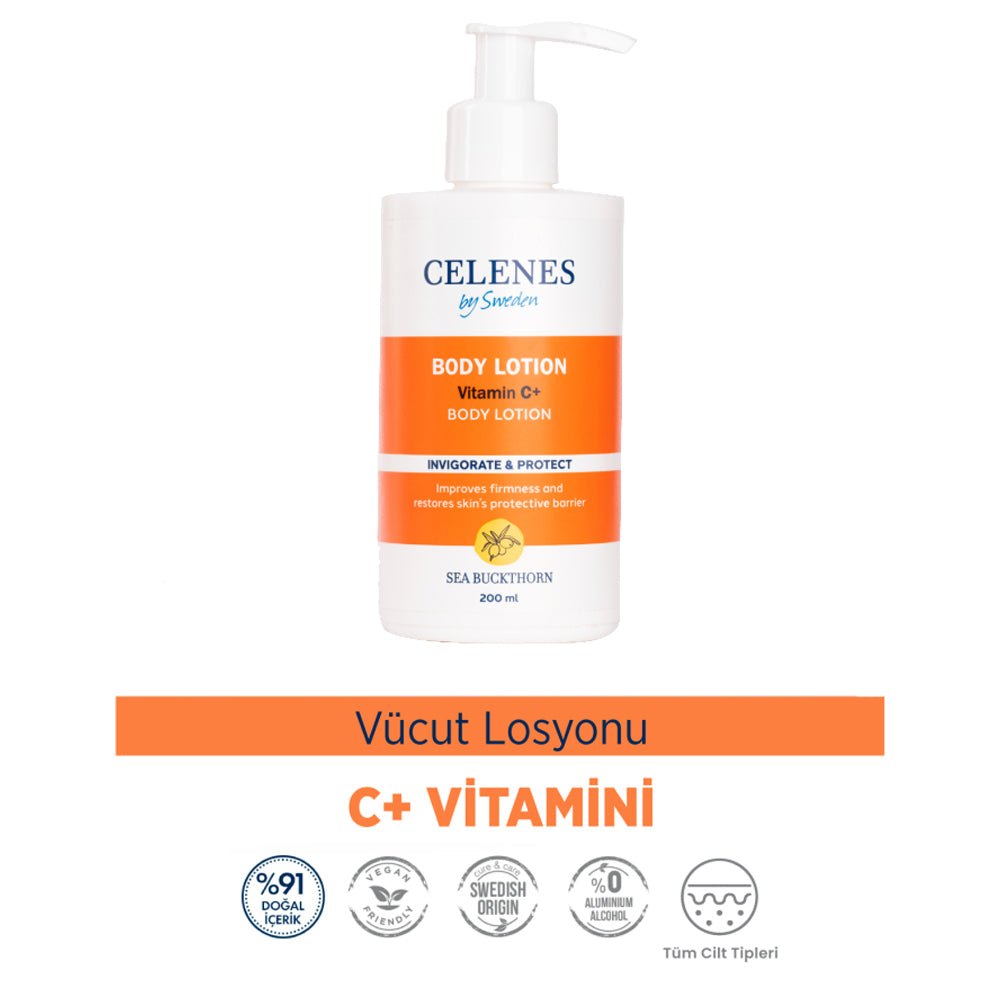 Aydınlatıcı ve Cilt Tonu Eşitleyici Sea Buckthorn Vücut Losyonu Tüm Cilt Tipleri 200 ml