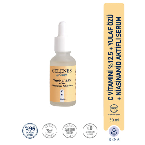 Aydınlatıcı Ve Cilt Tonu Eşitleyici Rena C Vitamini Serum - Yulaf Özü + Niacinamide 30 ml