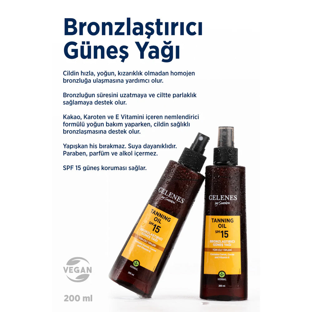 Herbal Bronzlaştırıcı Güneş Yağı Spf 15+ 200 ml