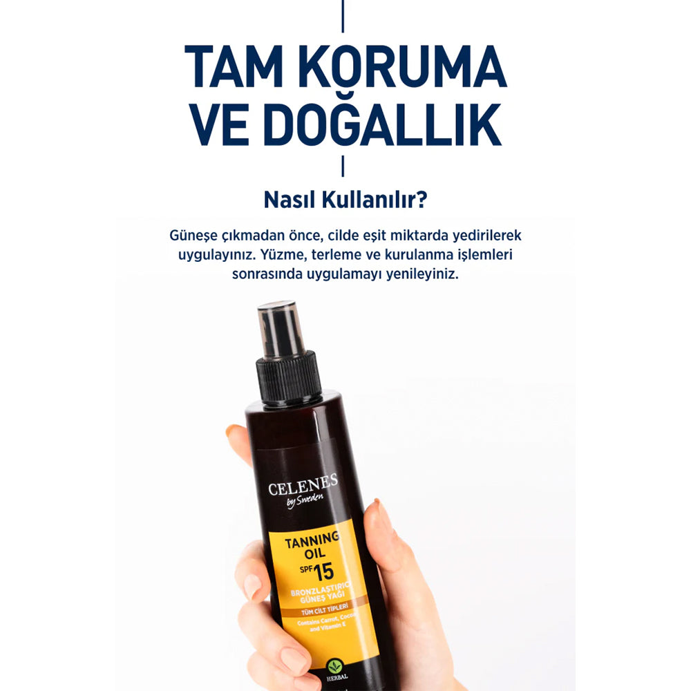 Herbal Bronzlaştırıcı Güneş Yağı Spf 15+ 200 ml