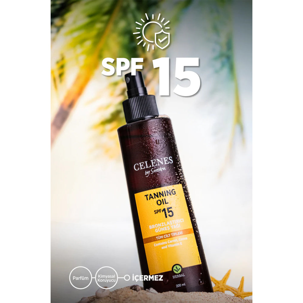 Herbal Bronzlaştırıcı Güneş Yağı Spf 15+ 200 ml