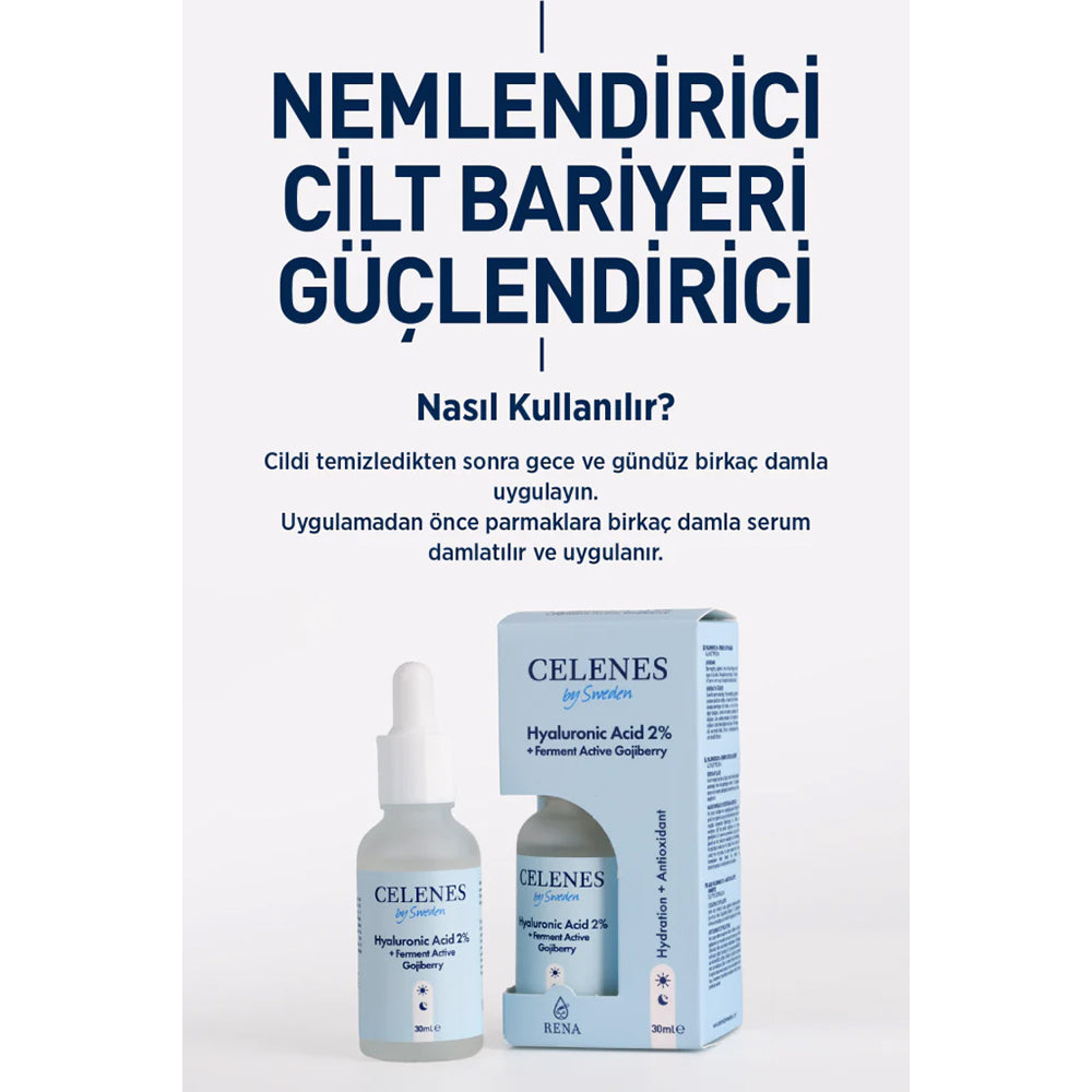 Yoğun Nemlendirici ve Cilt Yenileyici Rena Hyaluronic Asit Serum - Fermante Aktif Gojiberry 30 ml