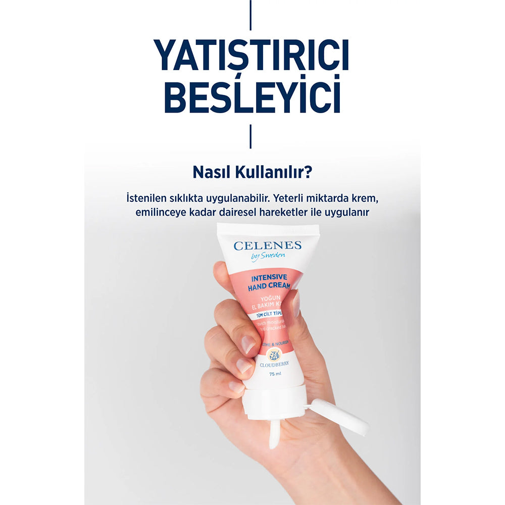 Celenes Cloudberry Yoğun El Bakım Kremi Kuru ve Hassas Ciltler, 75 ml & Stick Lip Balm 4,8 gr Multipack