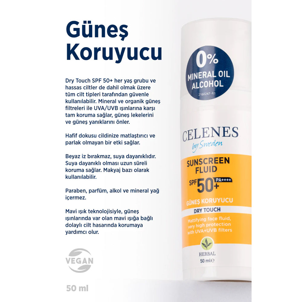 Herbal Dry Touch SPF 50 Mat Bitişli Güneş Kremi - Yüz Ve Dekolte Bölgesi 50 ml