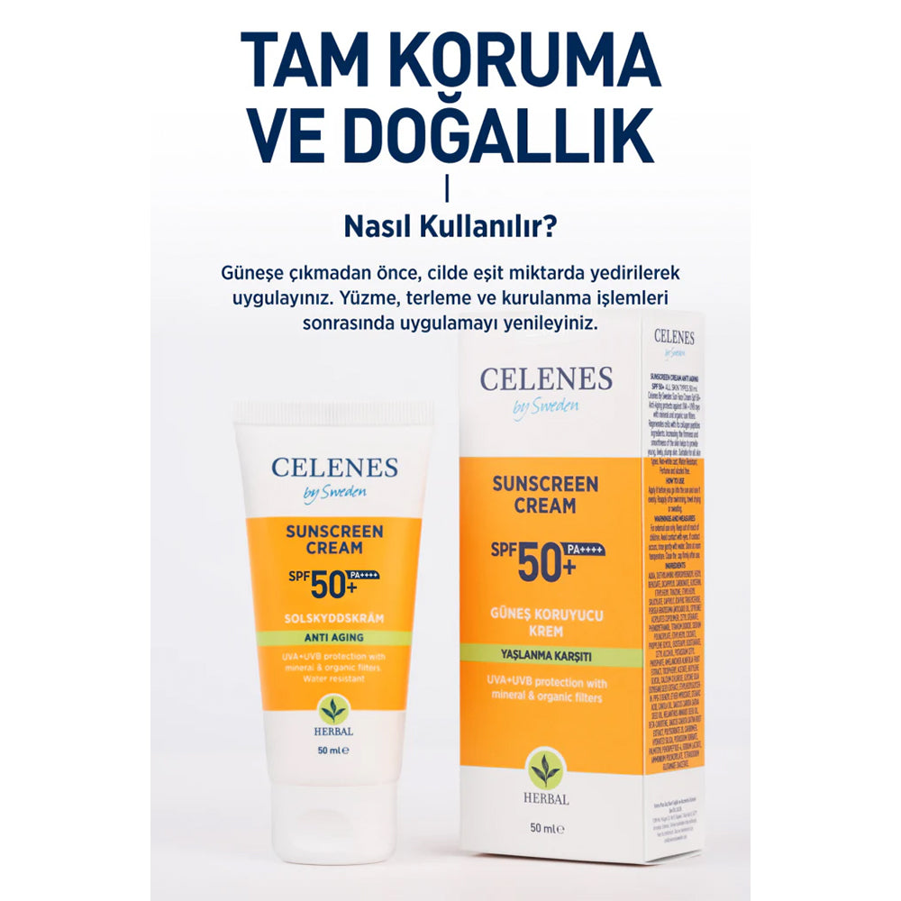 Herbal Yaşlanma Karşıtı Güneş Koruyucu Krem 50+Spf 50 ml
