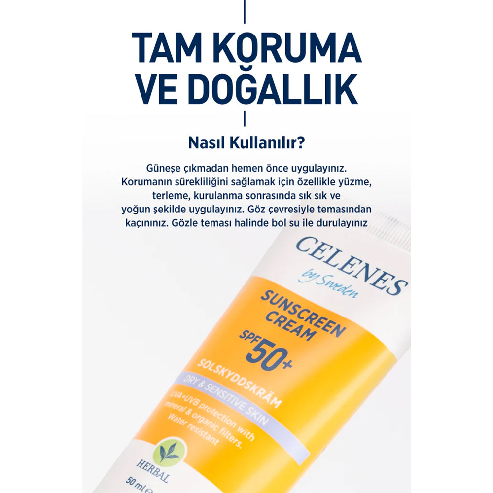 Herbal Kuru ve Hassas Ciltler için Güneş Koruyucu Krem 50 Spf 50 ml
