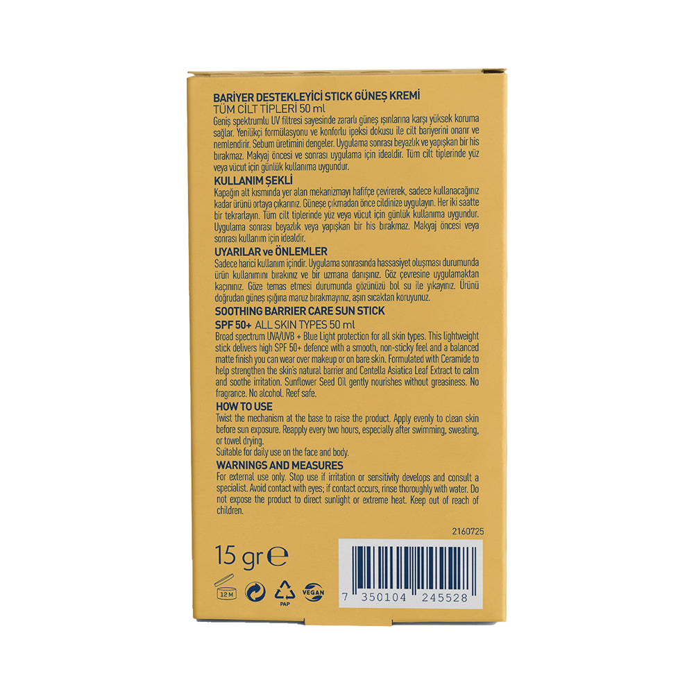 Celenes By Sweden Güneş Koruyucu Stick 50 spf Tüm Cilt Tipleri, 15 gr
