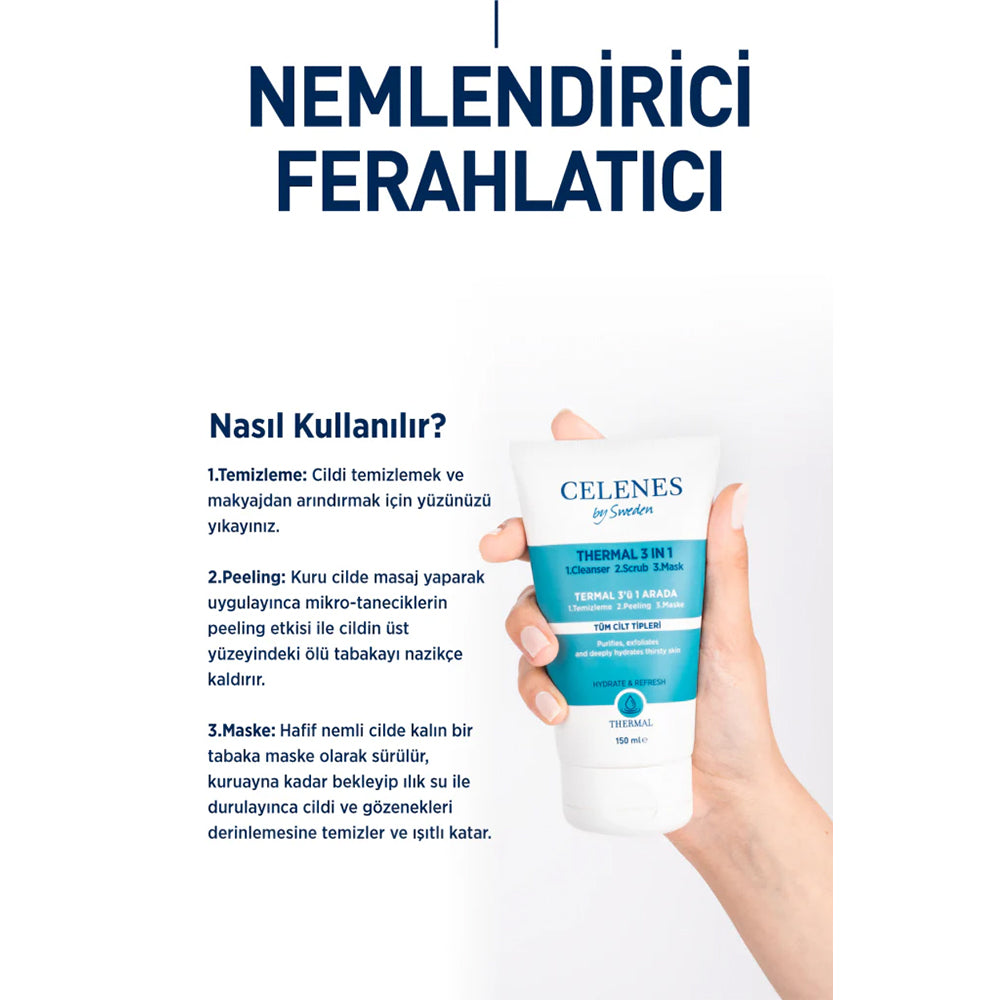 Nemlendirici ve Canlandırıcı Thermal 3'ü 1 Arada Thermal Peeling Maske 150 ml
