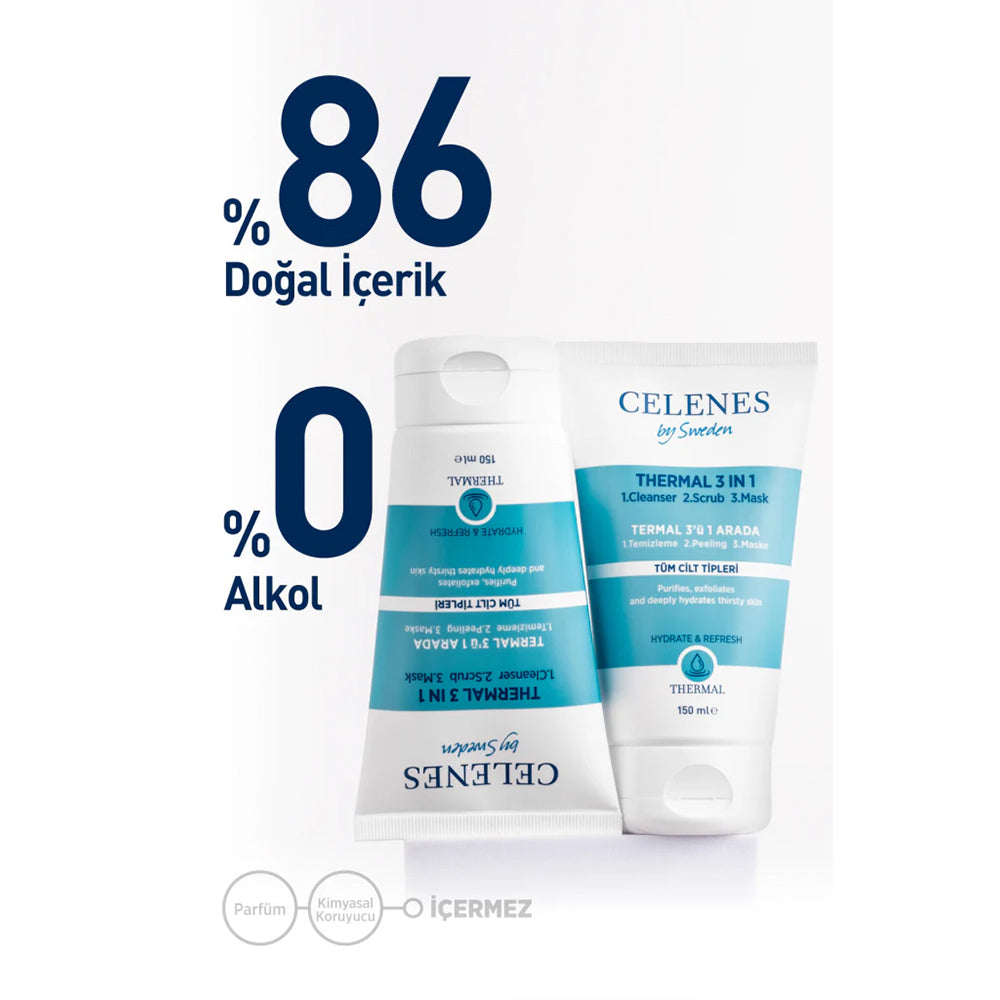 Nemlendirici ve Canlandırıcı Thermal 3'ü 1 Arada Thermal Peeling Maske 150 ml
